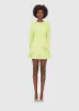 Aliza Long Sleeve Petal Mini Dress - Chartreuse sold by LEO LIN