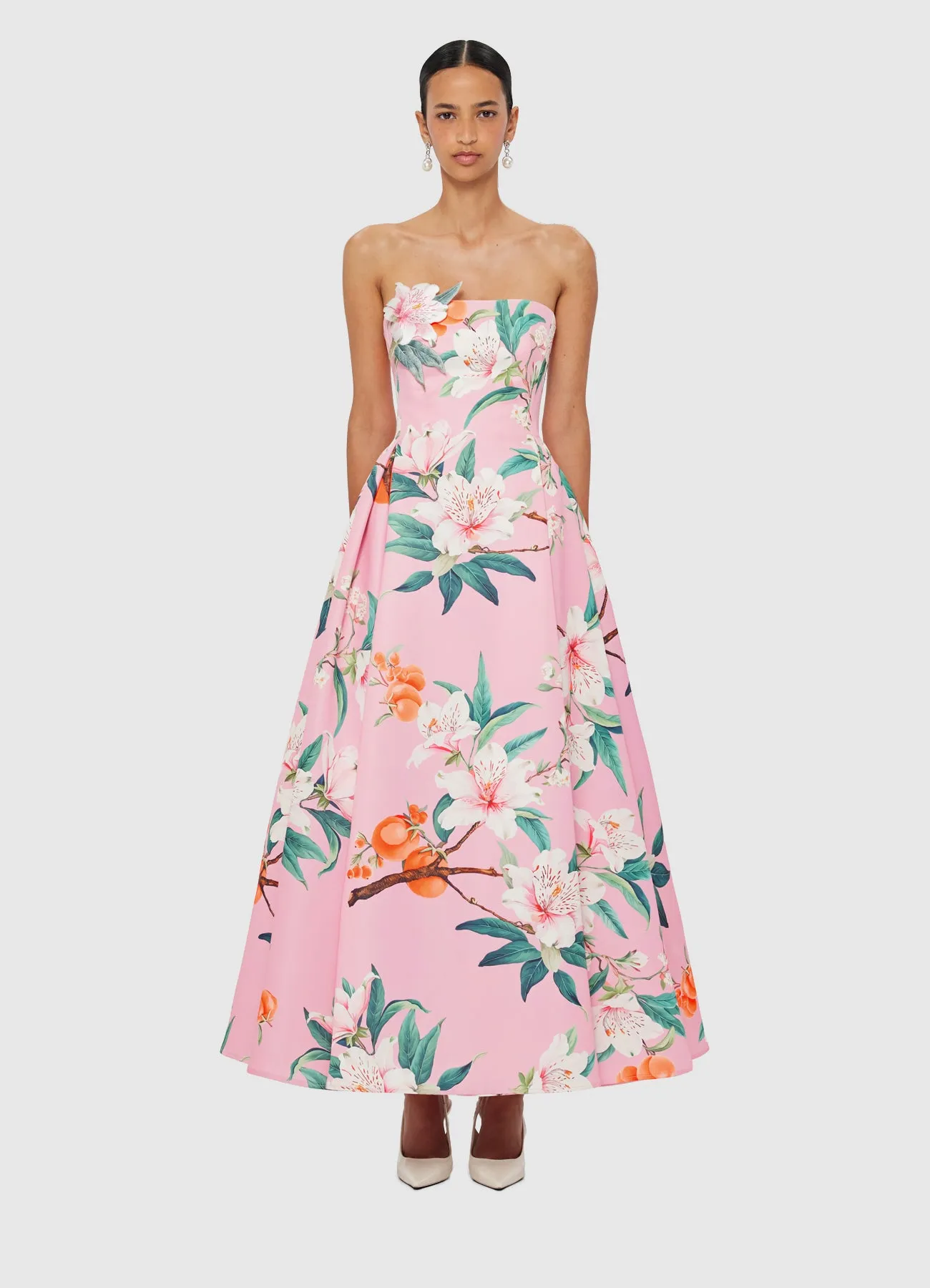 Nora Bustier Maxi Dress - Lavish Print in Pink sold by LEO LIN product image thumbnail 2