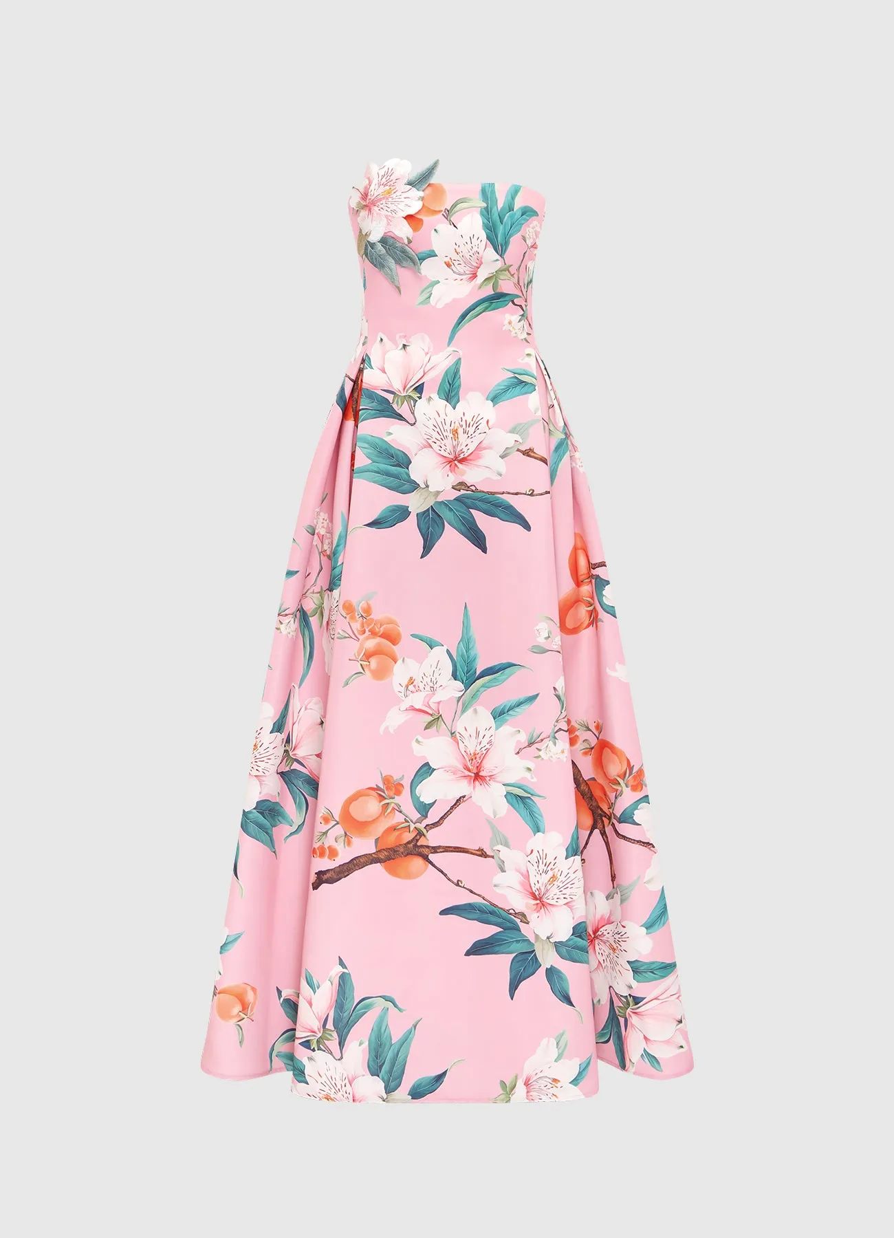 Nora Bustier Maxi Dress - Lavish Print in Pink sold by LEO LIN