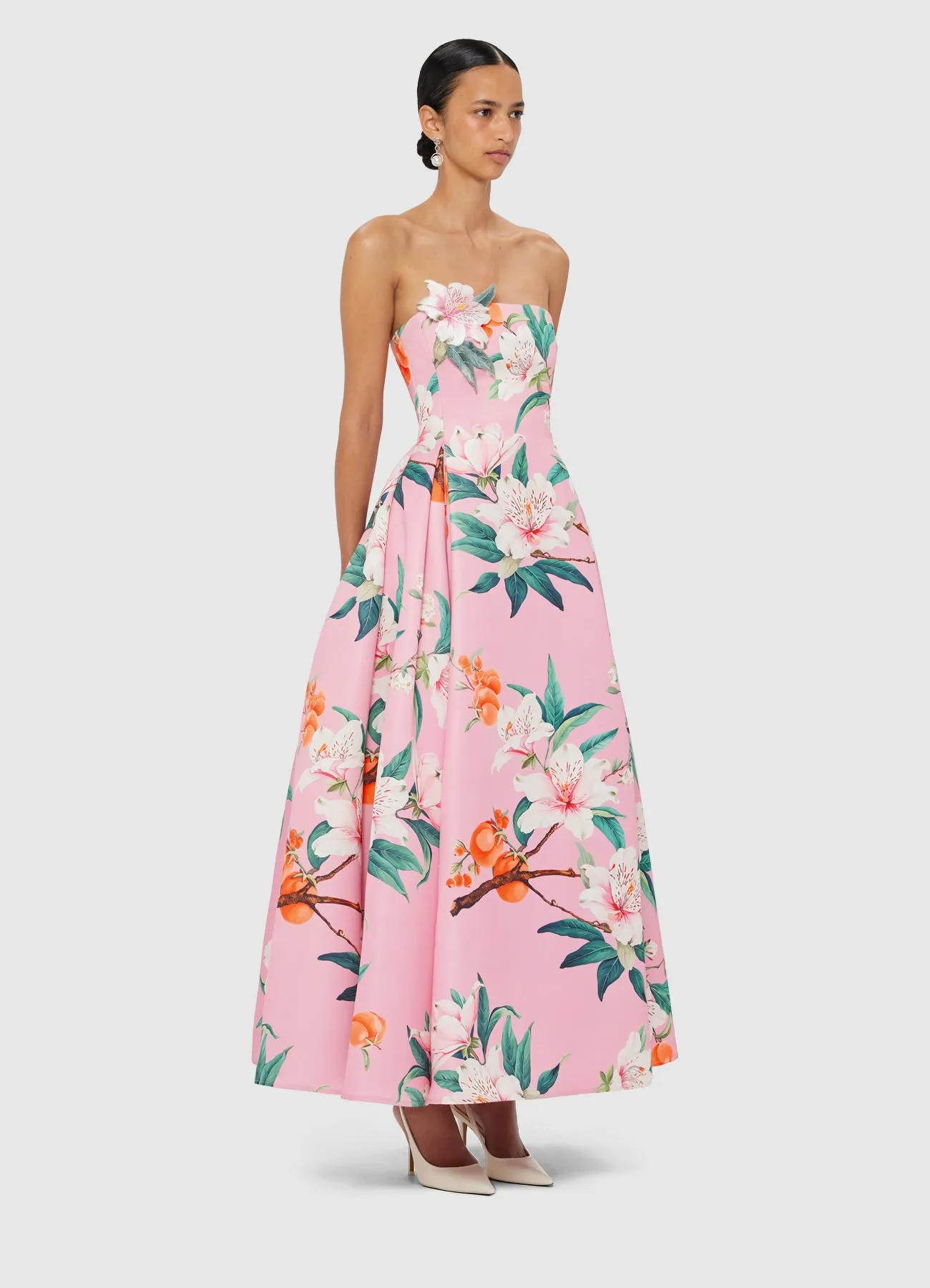 Nora Bustier Maxi Dress - Lavish Print in Pink sold by LEO LIN product image thumbnail 3