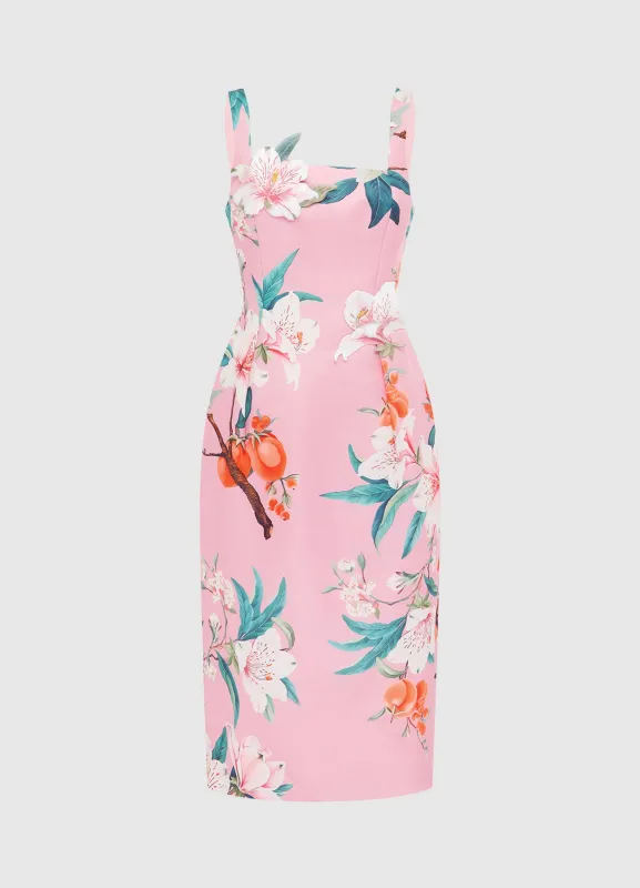 Larissa Midi Dress - Lavish Print in Pink sold by LEO LIN