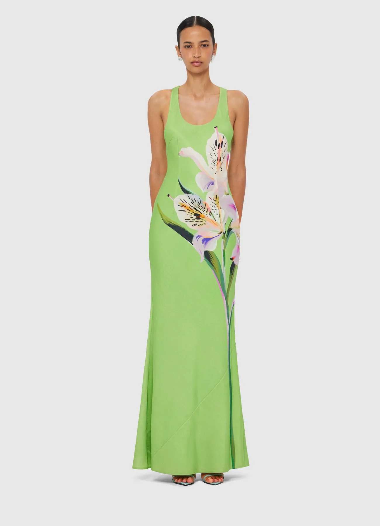 Helena Maxi Dress - Lily Print in Parakeet sold by LEO LIN product image thumbnail 2