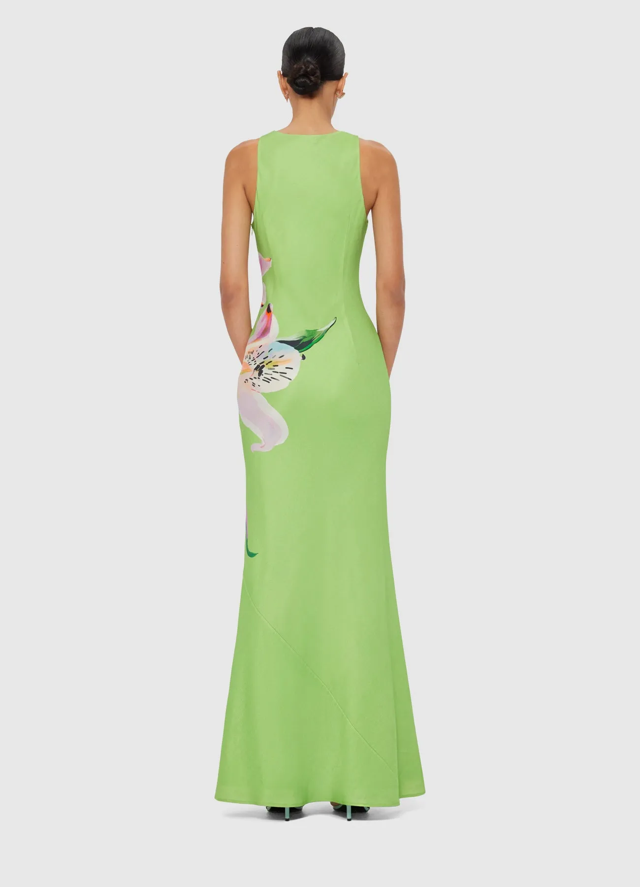 Helena Maxi Dress - Lily Print in Parakeet sold by LEO LIN product image thumbnail 4