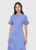 Caroline Appliqué Short Sleeve Midi Dress - Moonlight sold by LEO LIN