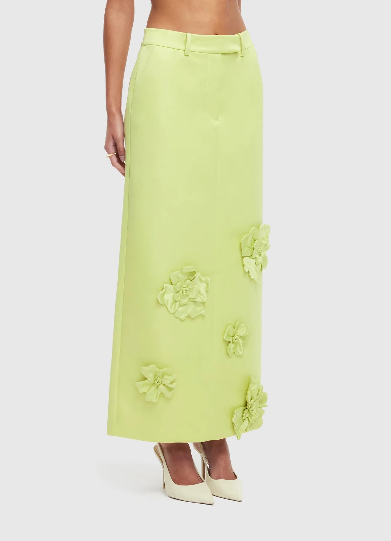 Olivia Petal Maxi Skirt - Chartreuse sold by LEO LIN product image thumbnail 3