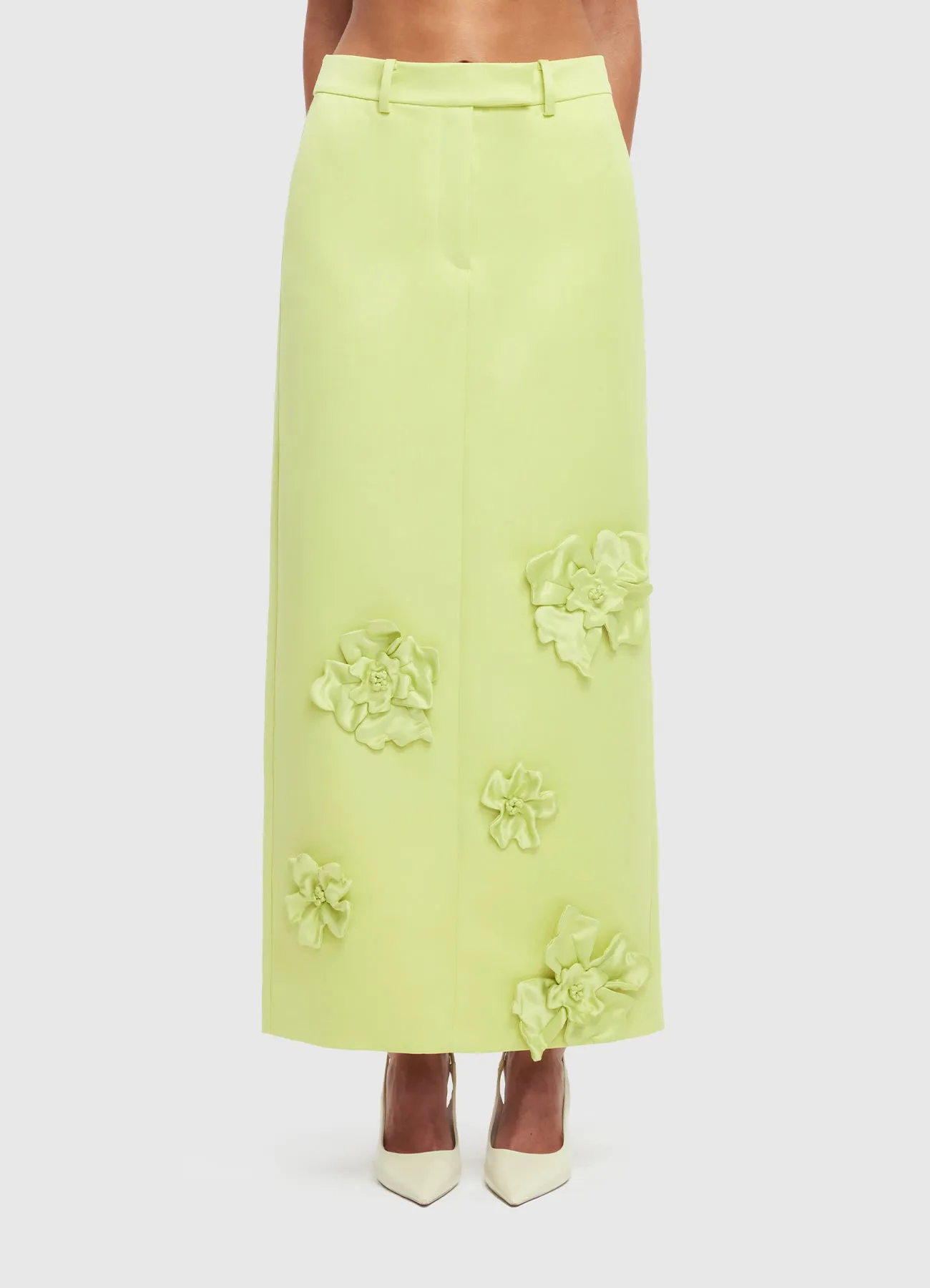 Olivia Petal Maxi Skirt - Chartreuse sold by LEO LIN product image thumbnail 2