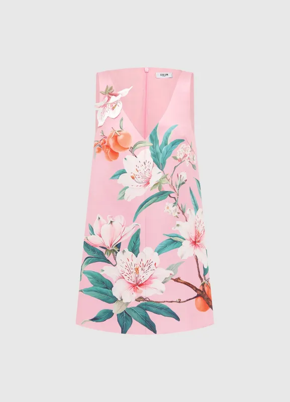 Kaelyn V Neck Mini Dress - Lavish Print in Pink sold by LEO LIN
