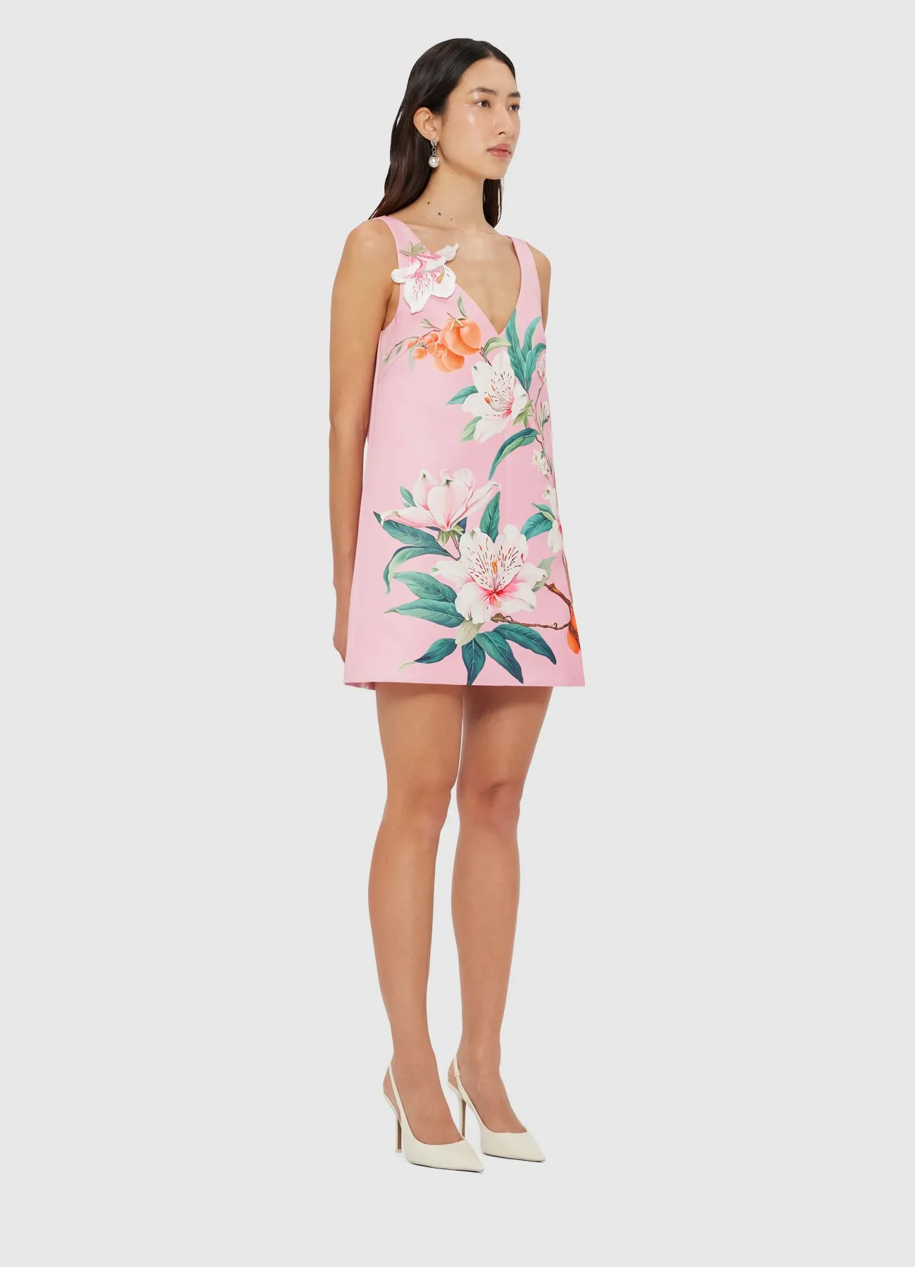 Kaelyn V Neck Mini Dress - Lavish Print in Pink sold by LEO LIN product image thumbnail 3