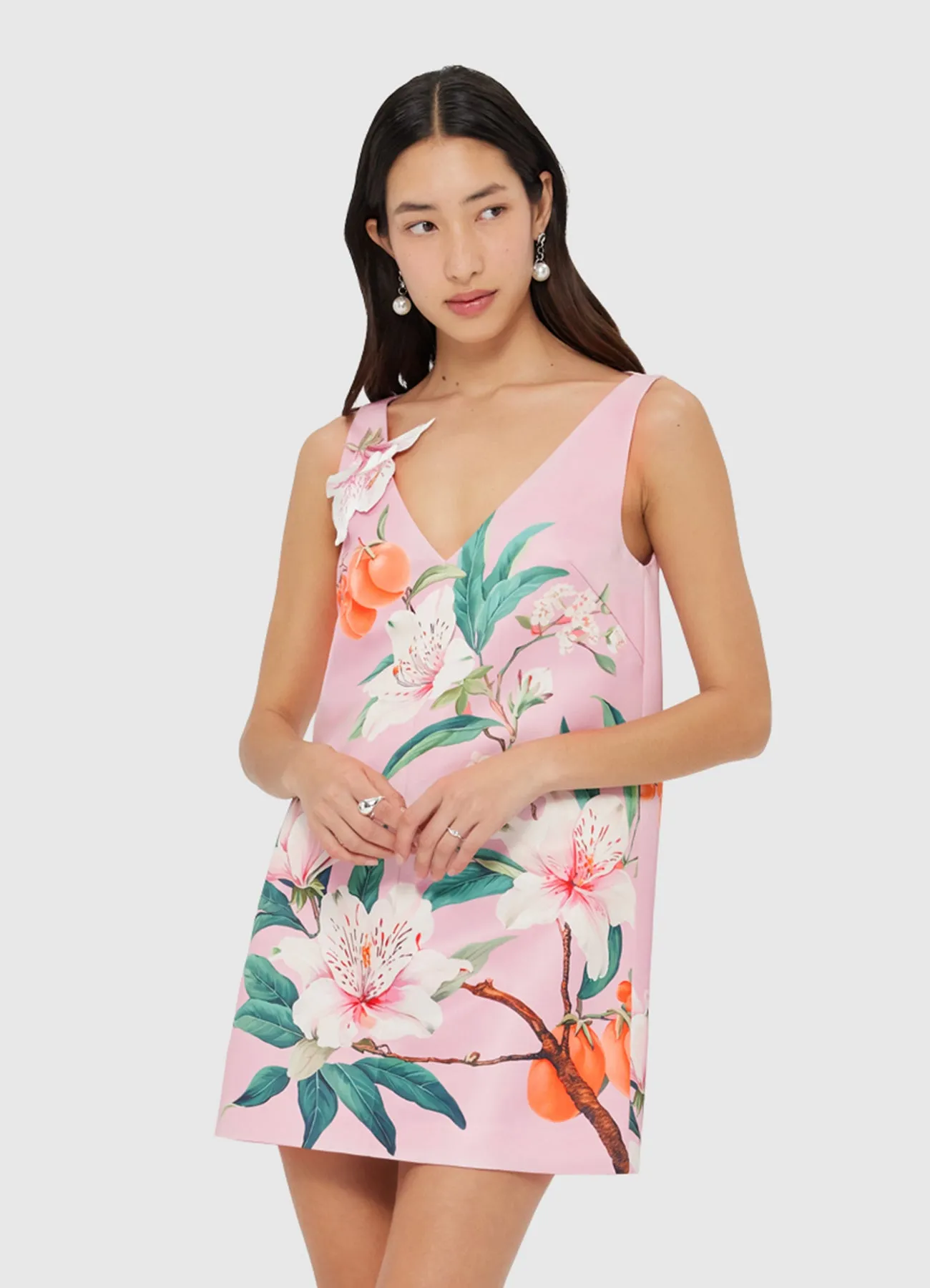 Kaelyn V Neck Mini Dress - Lavish Print in Pink sold by LEO LIN product image thumbnail 5