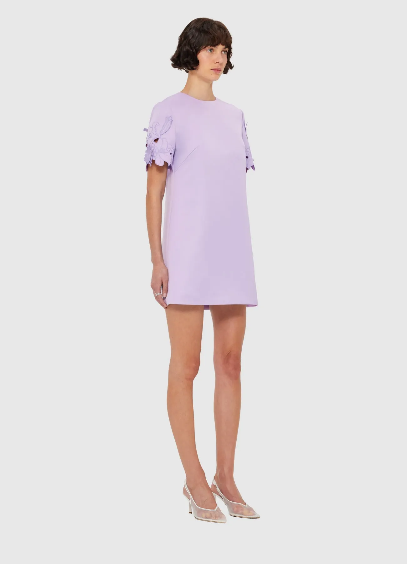 Aurie Appliqué Short Sleeve Mini Dress - Lilac sold by LEO LIN product image thumbnail 3