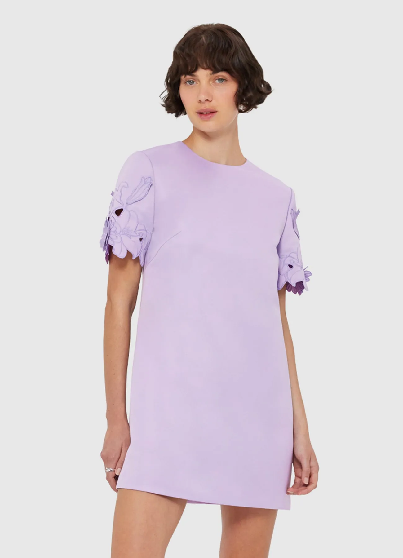 Aurie Appliqué Short Sleeve Mini Dress - Lilac sold by LEO LIN product image thumbnail 5
