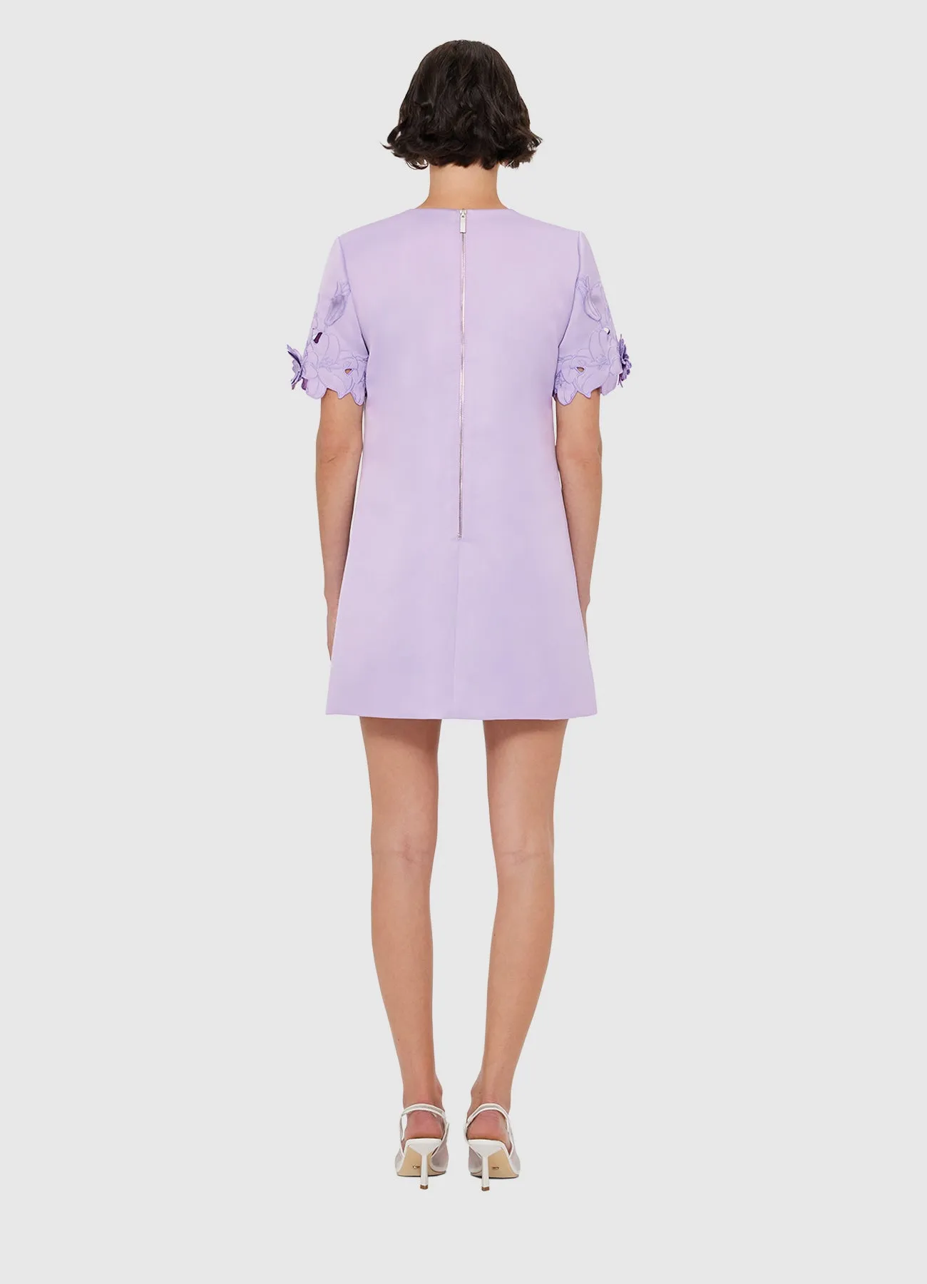 Aurie Appliqué Short Sleeve Mini Dress - Lilac sold by LEO LIN product image thumbnail 4