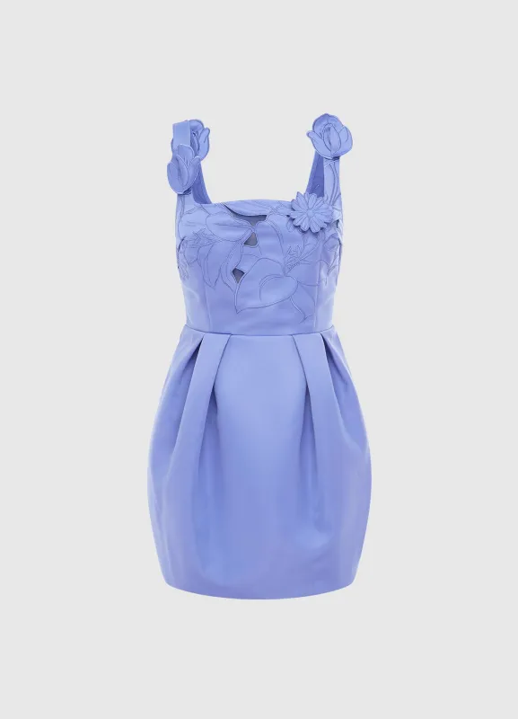 Piper Appliqué Bell Shape Mini Dress - Moonlight sold by LEO LIN