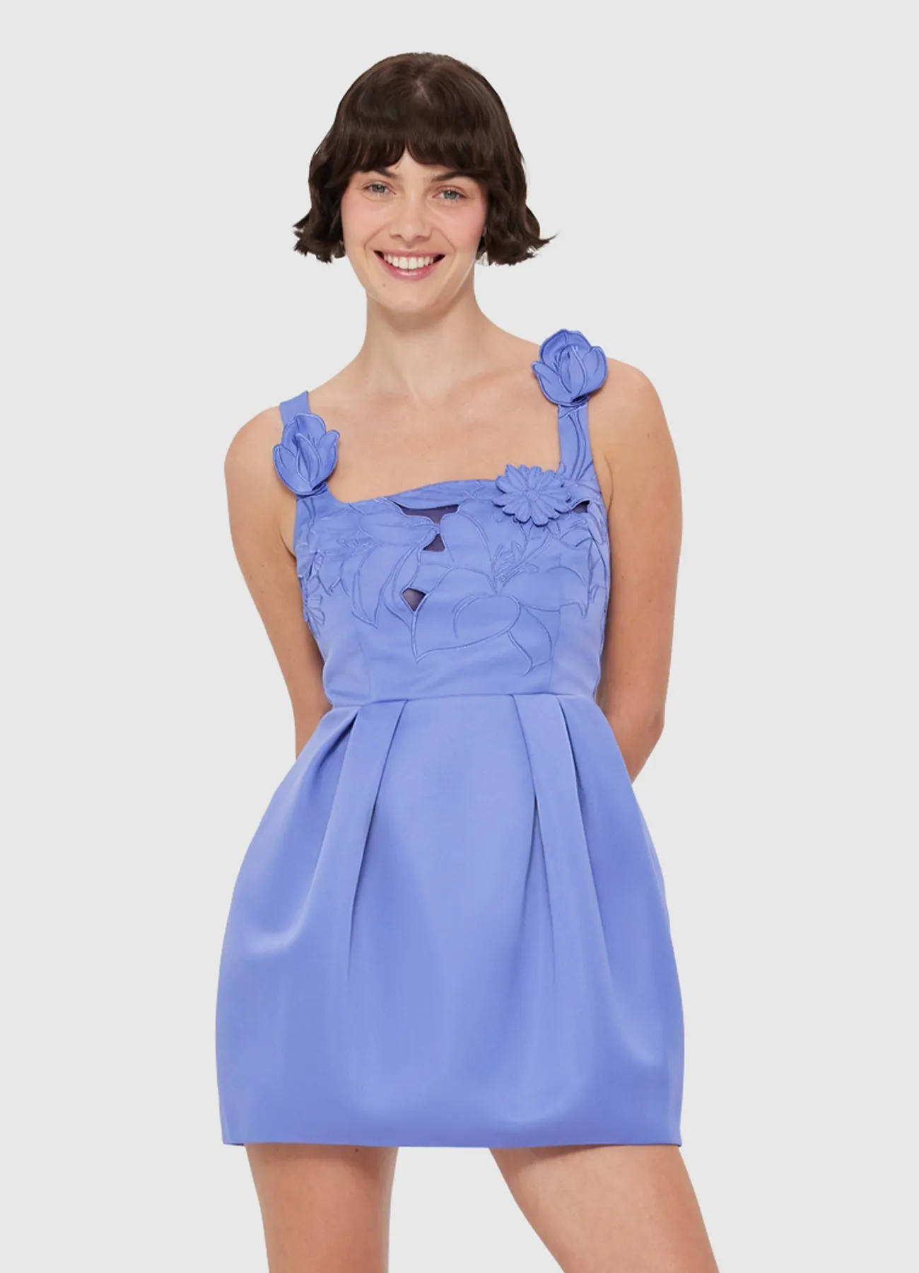 Piper Appliqué Bell Shape Mini Dress - Moonlight sold by LEO LIN product image thumbnail 5