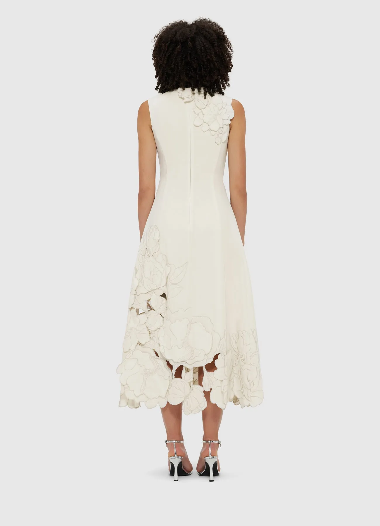 Cleo Appliqué Sleeveless Midi Dress - Vanilla sold by LEO LIN product image thumbnail 4