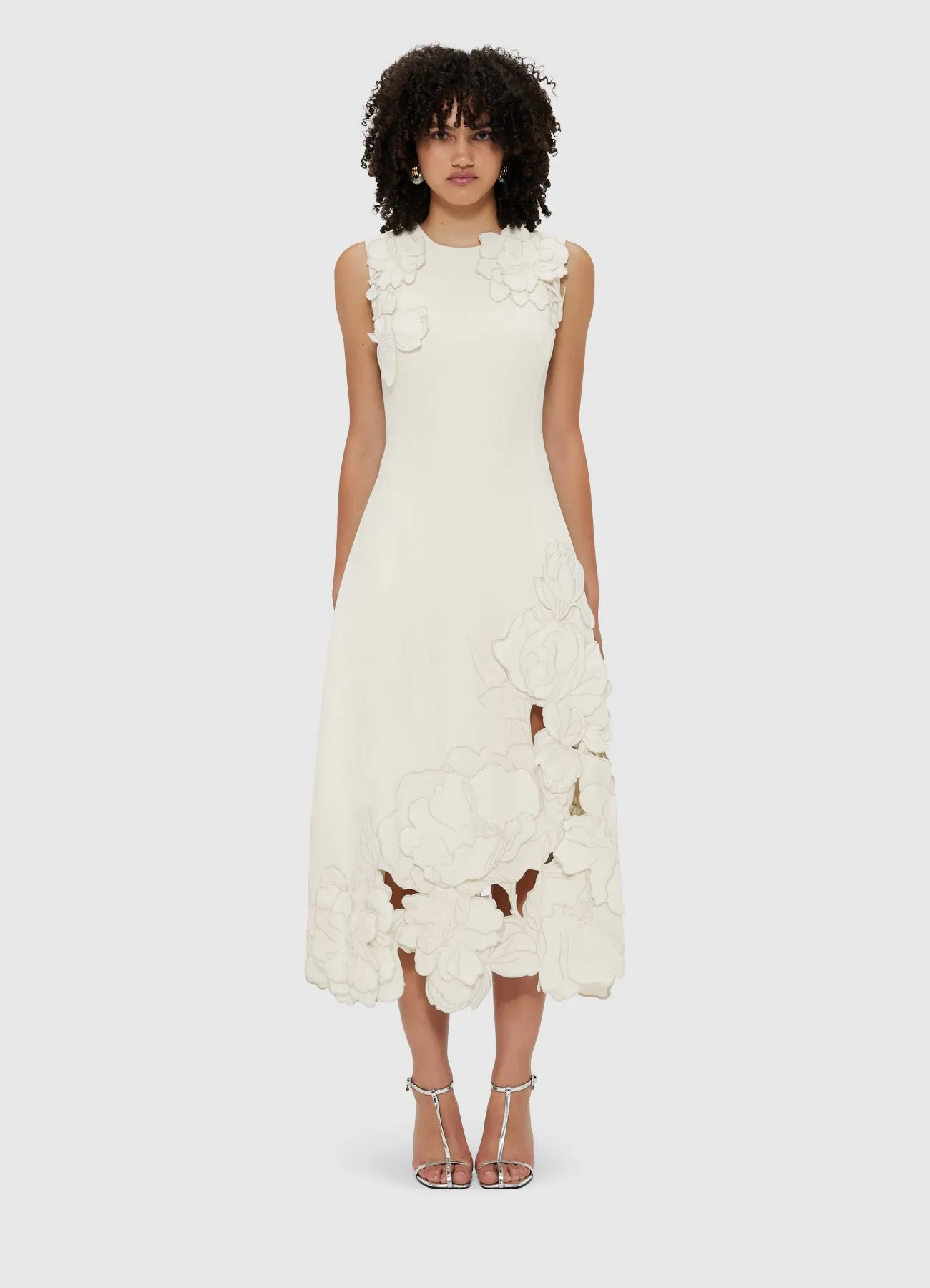 Cleo Appliqué Sleeveless Midi Dress - Vanilla sold by LEO LIN product image thumbnail 2