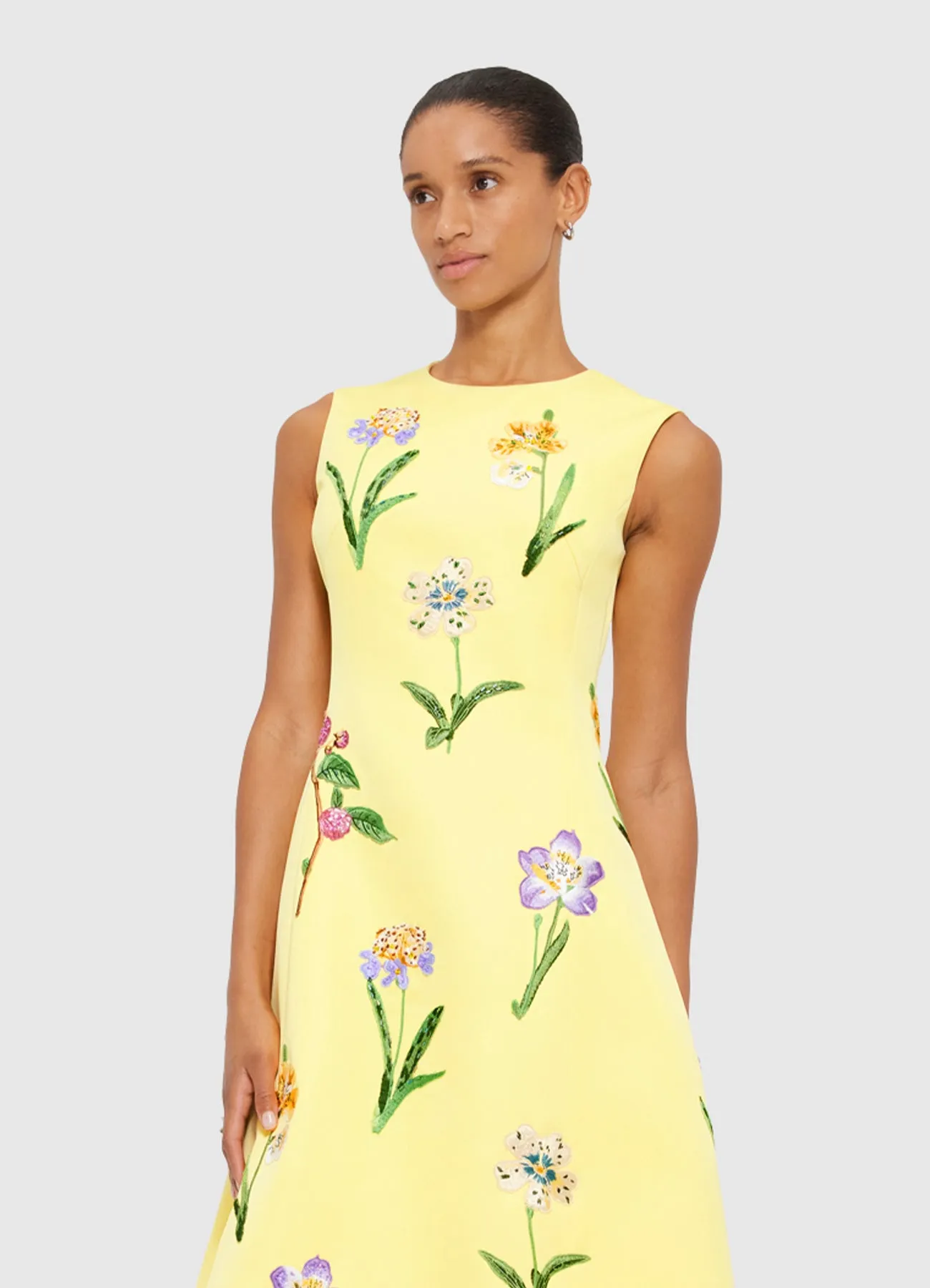 Cleo Sleeveless Midi Dress - Wild Flower Print in Sorbet sold by LEO LIN product image thumbnail 5