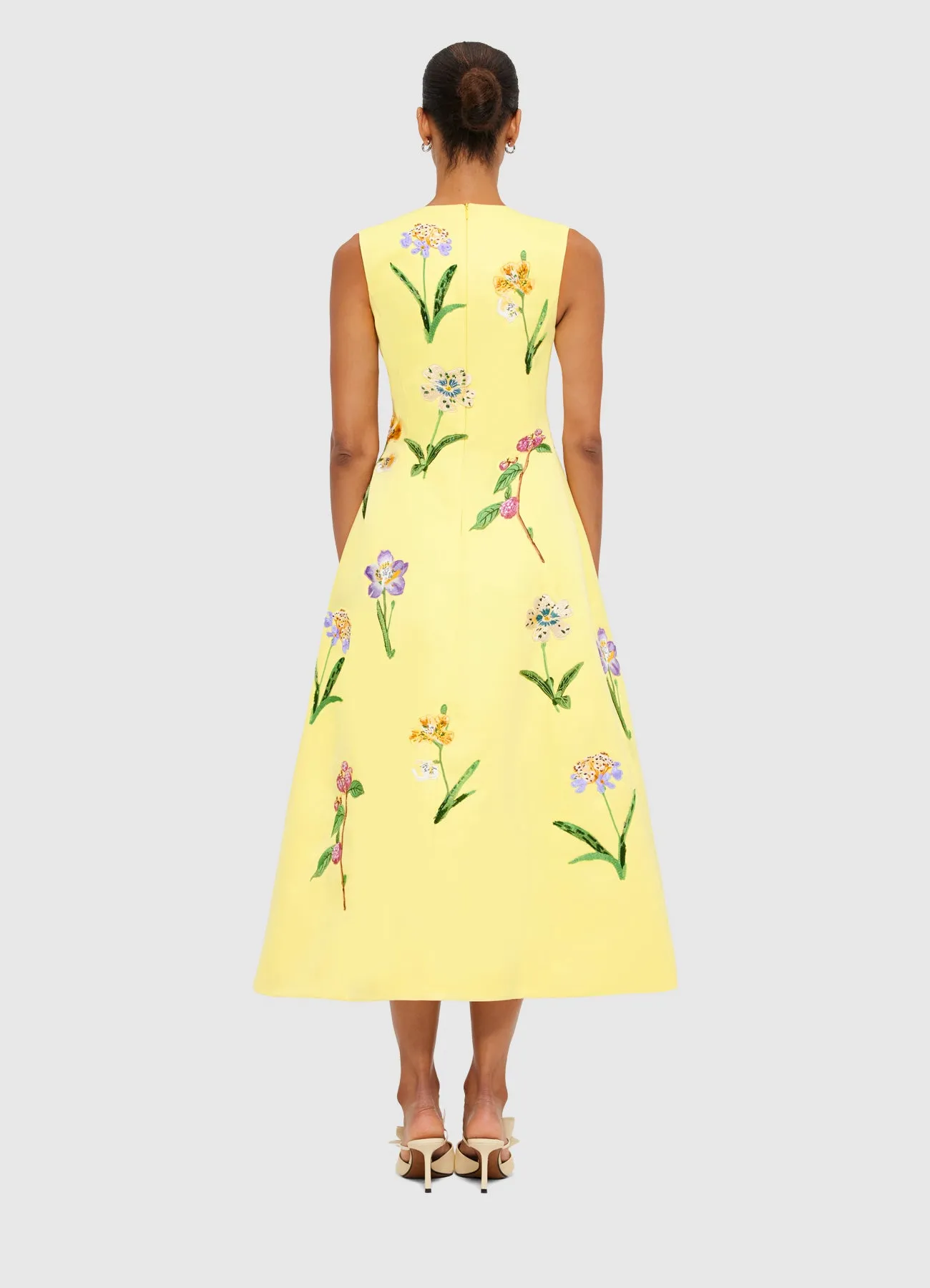 Cleo Sleeveless Midi Dress - Wild Flower Print in Sorbet sold by LEO LIN product image thumbnail 4