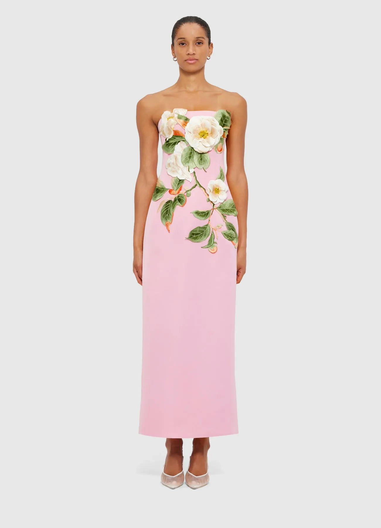 Rayna Appliqué Floral Bustier Maxi Dress - Camelia Print sold by LEO LIN product image thumbnail 2