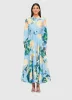 Zara Shirt Midi Dress - Hydrangea Print in Cornflower Blue sold by LEO LIN
