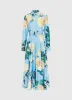 Zara Shirt Midi Dress - Hydrangea Print in Cornflower Blue sold by LEO LIN
