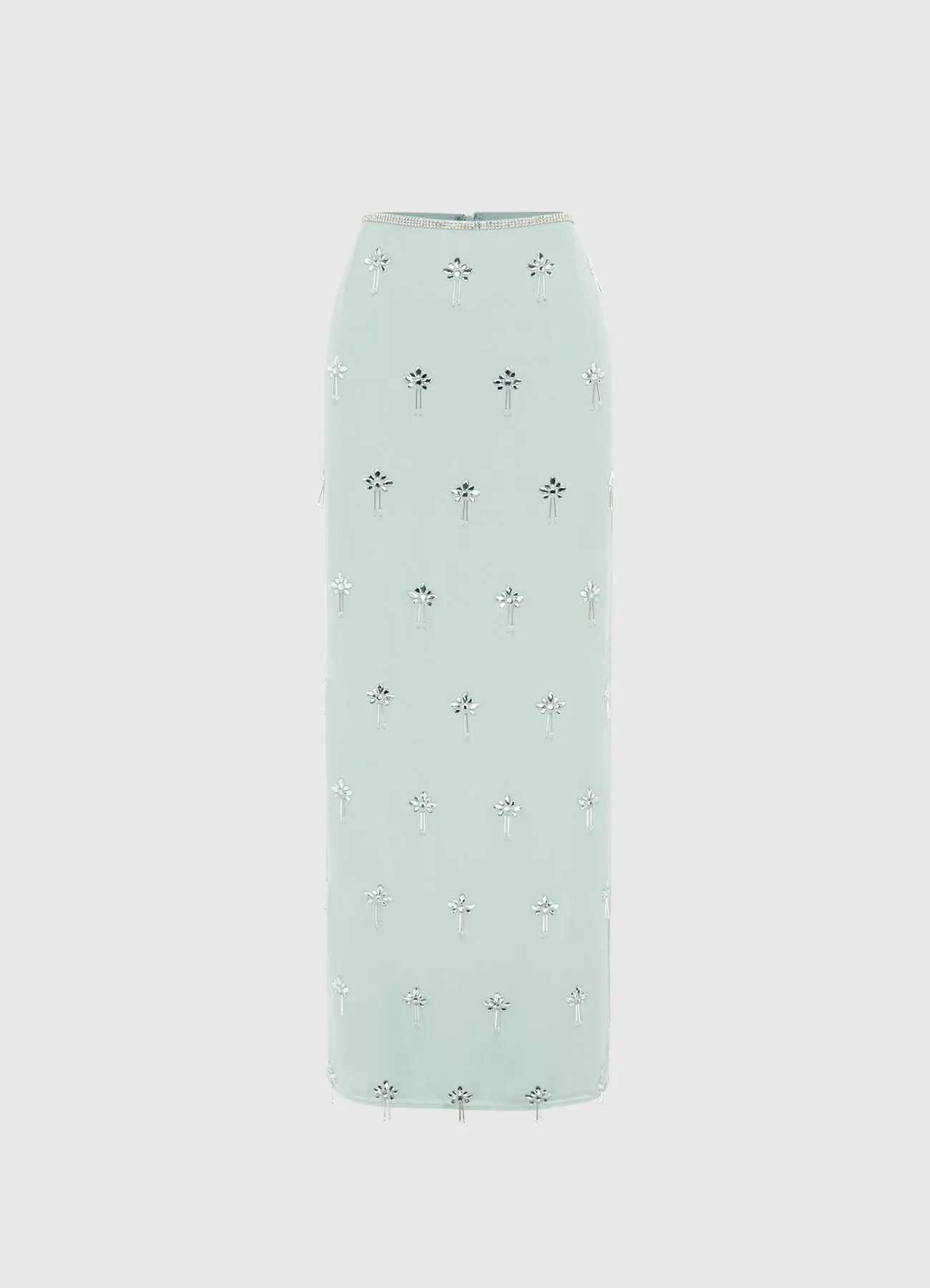Clementine Embellished Maxi Skirt - Pistachio sold by LEO LIN
