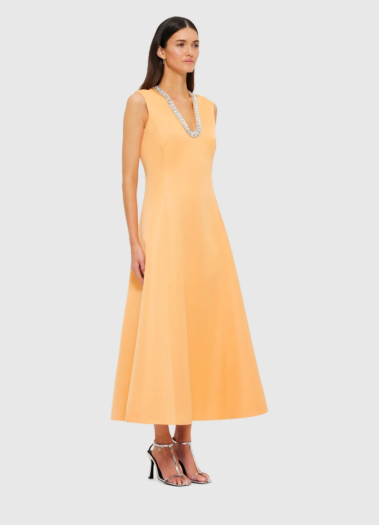 Nicola Embellished Midi Dress - Ochre sold by LEO LIN product image thumbnail 3
