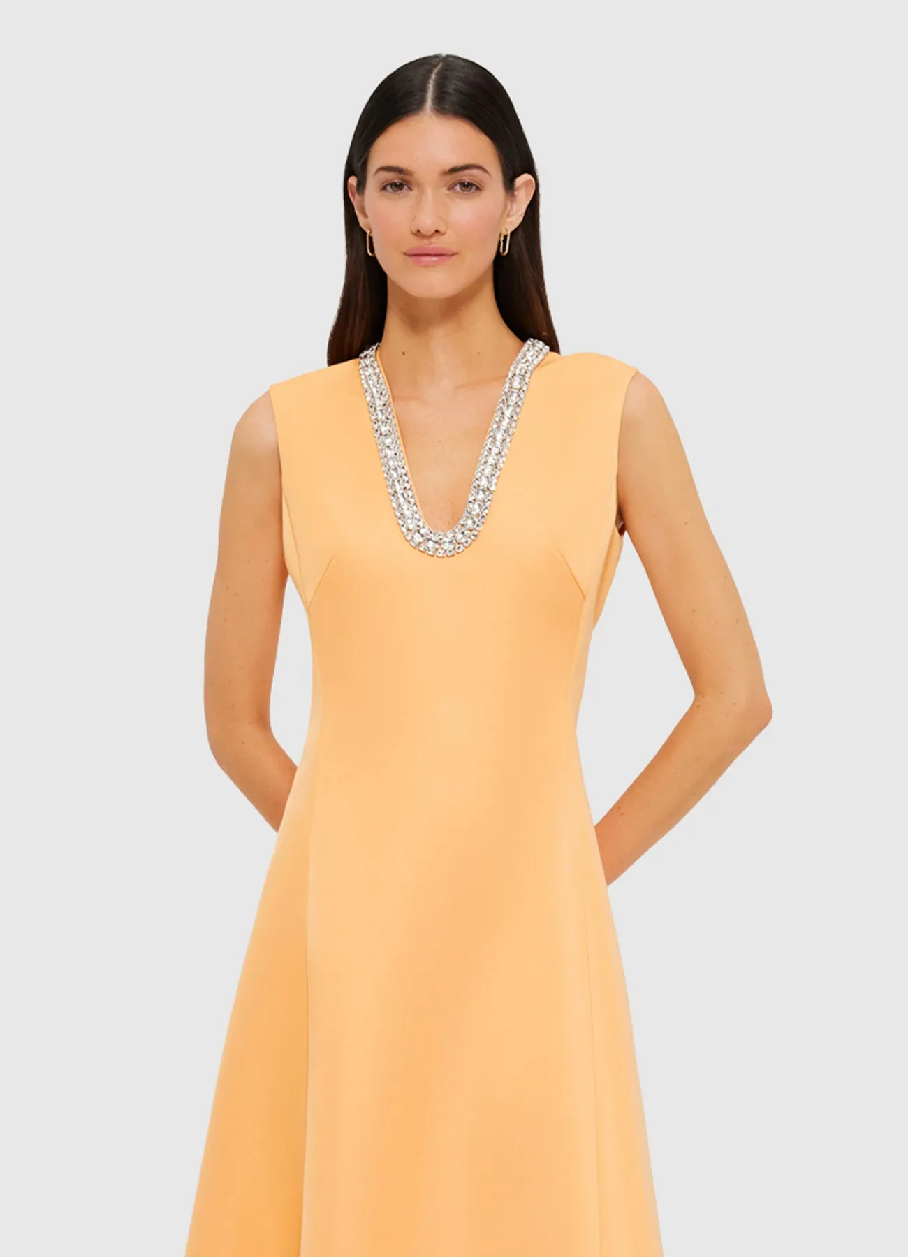 Nicola Embellished Midi Dress - Ochre sold by LEO LIN product image thumbnail 5