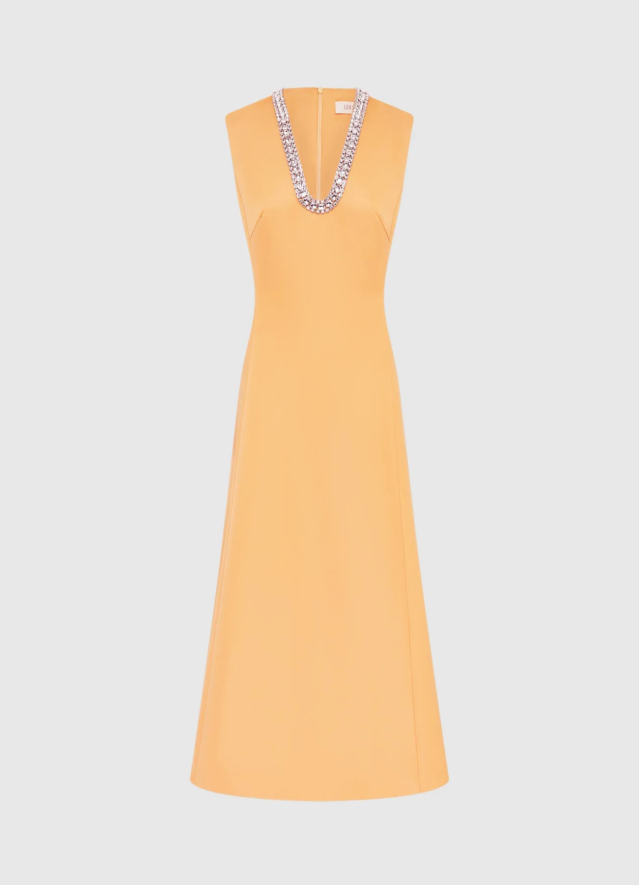 Nicola Embellished Midi Dress - Ochre sold by LEO LIN