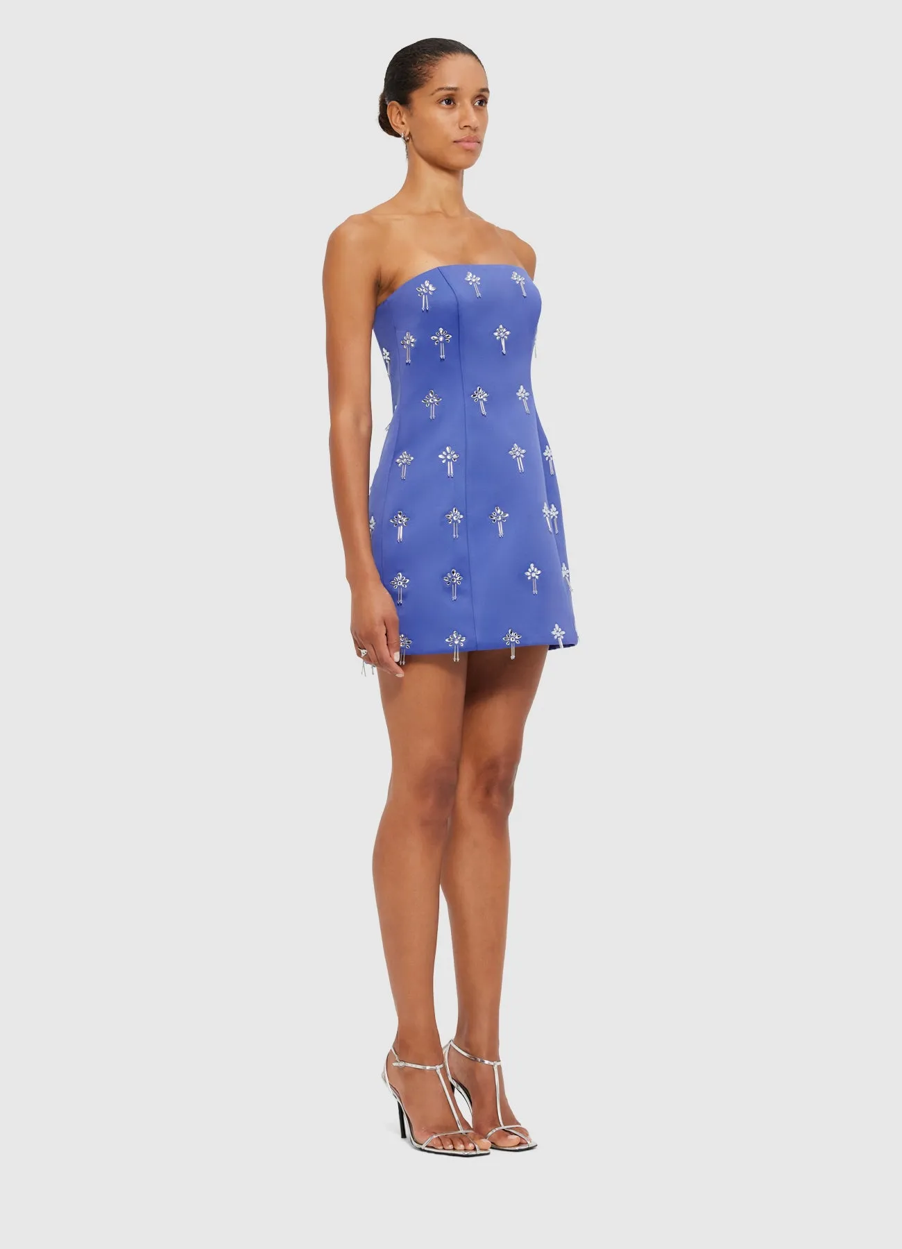 Roselle Embellished Bustier Mini Dress - Sapphire sold by LEO LIN product image thumbnail 3