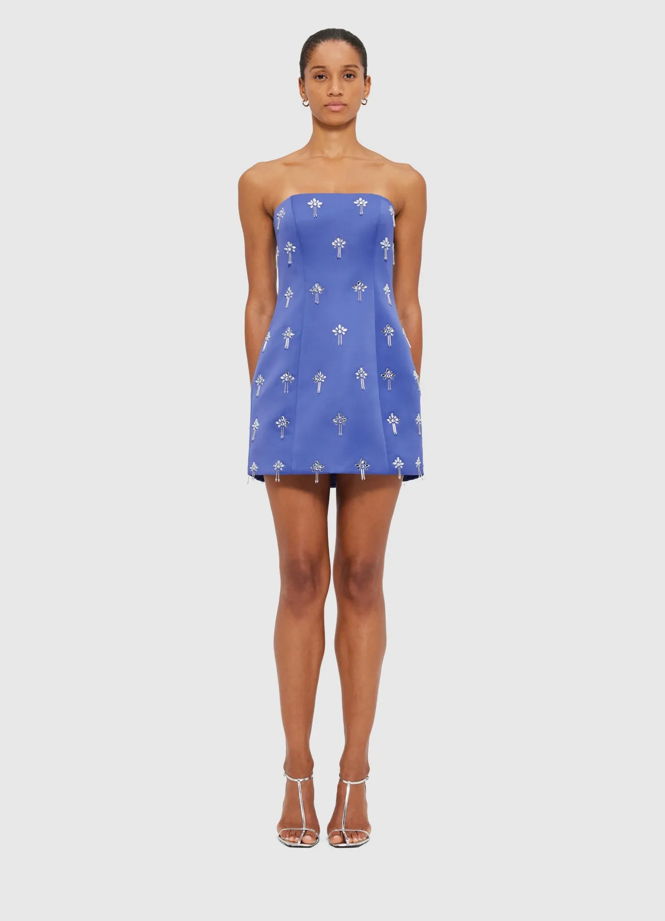 Roselle Embellished Bustier Mini Dress - Sapphire sold by LEO LIN product image thumbnail 2