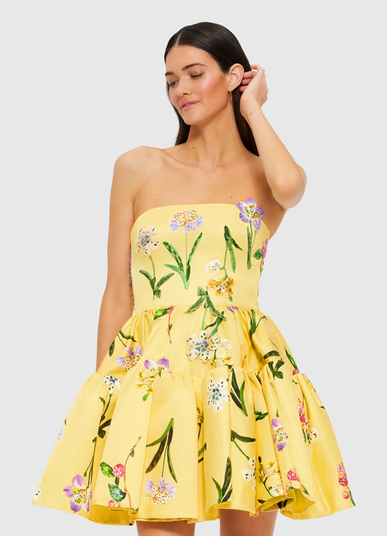 Skye Bustier Mini Dress - Wild Flower in Sorbet sold by LEO LIN product image thumbnail 5