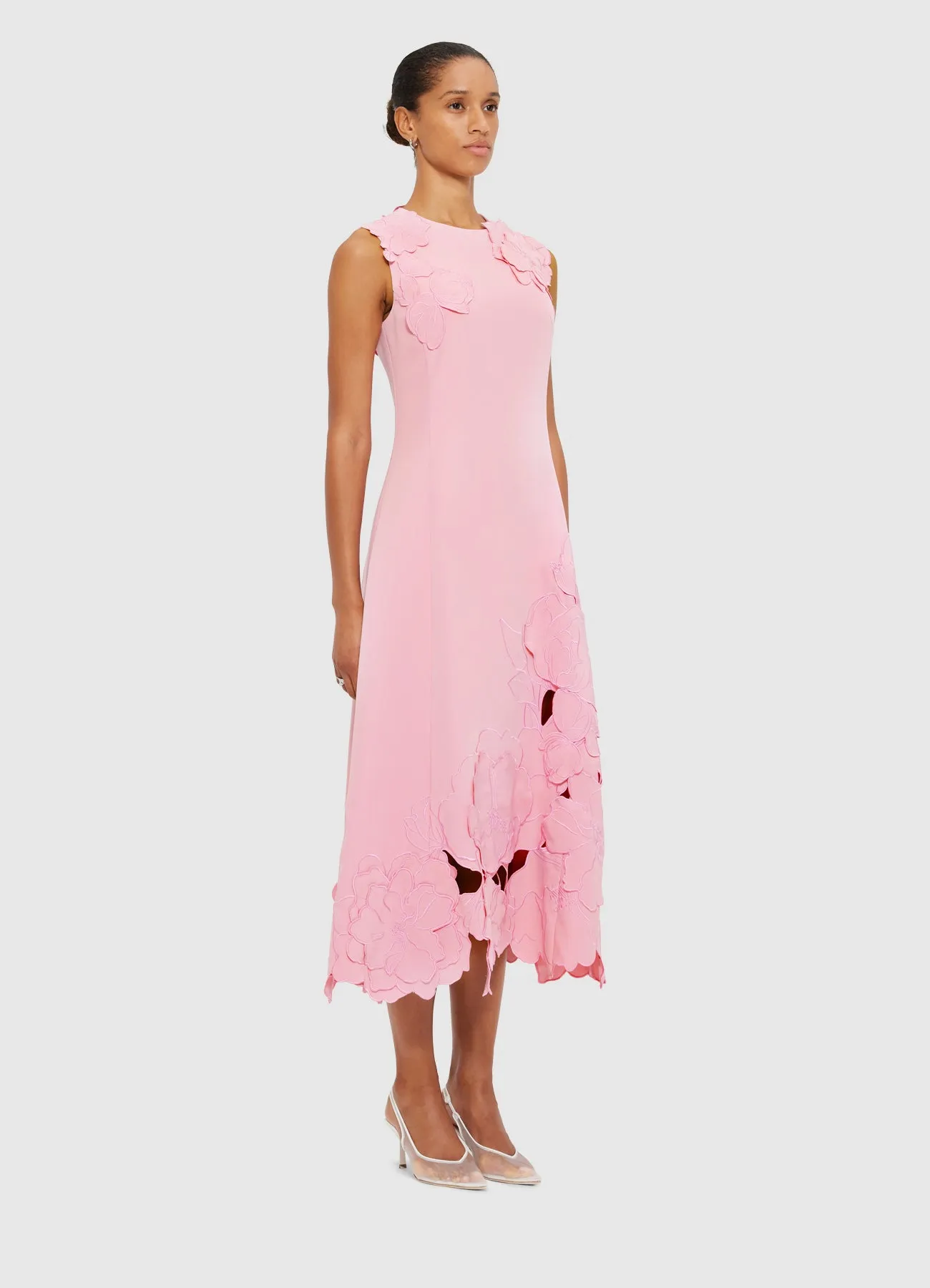 Cleo Appliqué Sleeveless Midi Dress - Flamingo sold by LEO LIN product image thumbnail 3