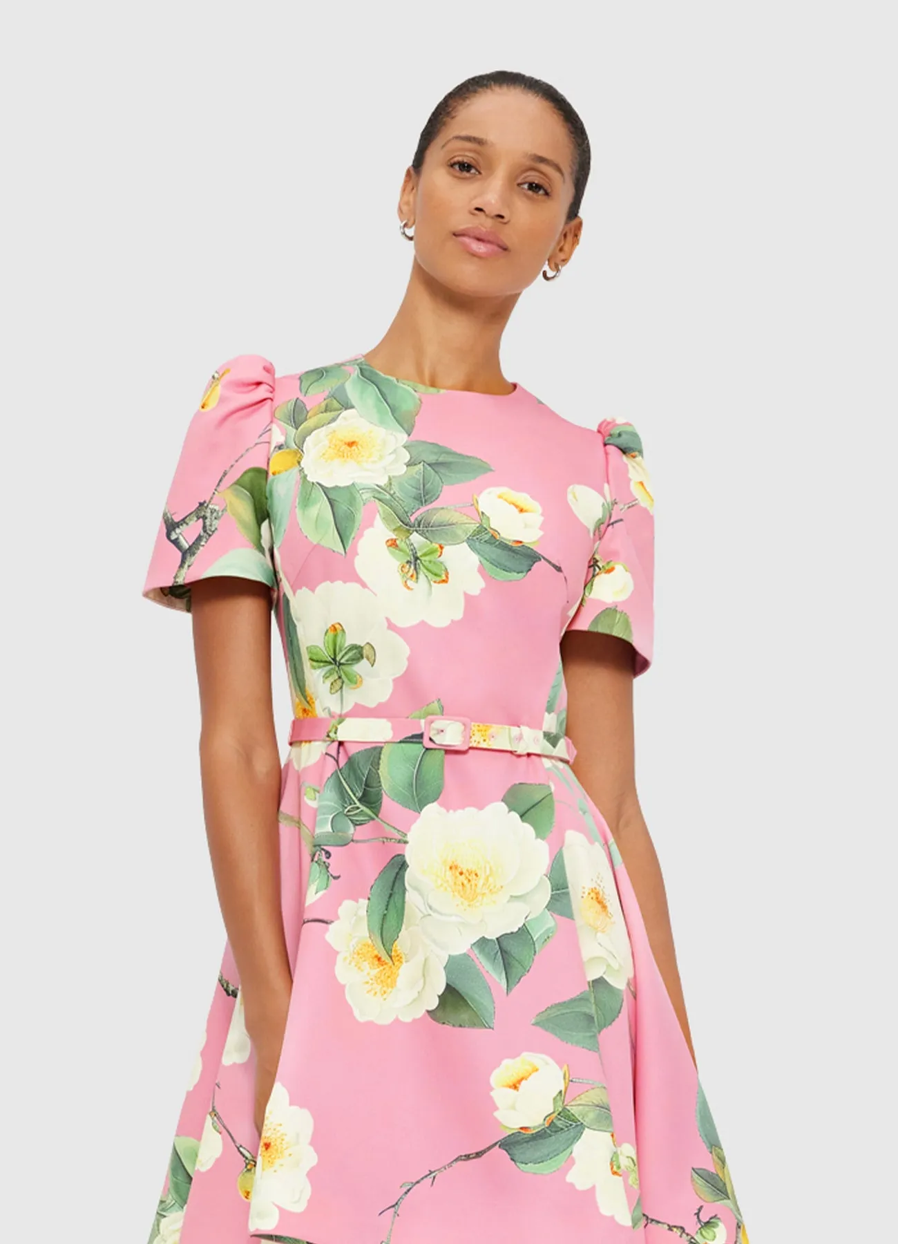 Elyse Short Sleeve Mini Dress - Camelia Print sold by LEO LIN product image thumbnail 5