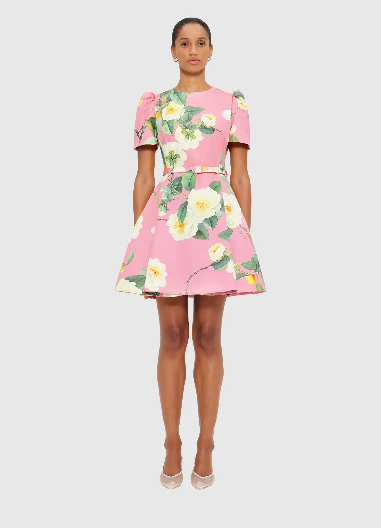 Elyse Short Sleeve Mini Dress - Camelia Print sold by LEO LIN product image thumbnail 2