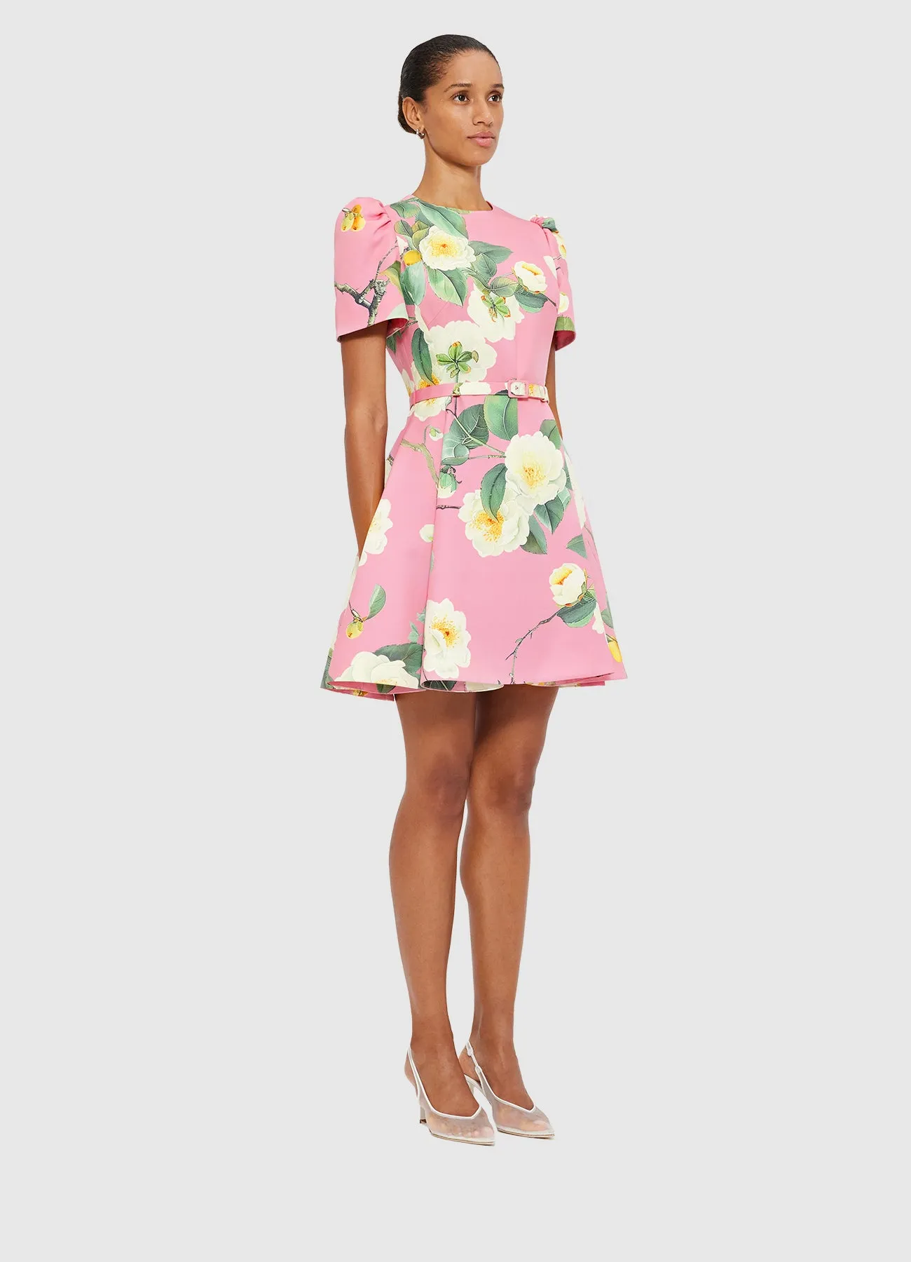 Elyse Short Sleeve Mini Dress - Camelia Print sold by LEO LIN product image thumbnail 3