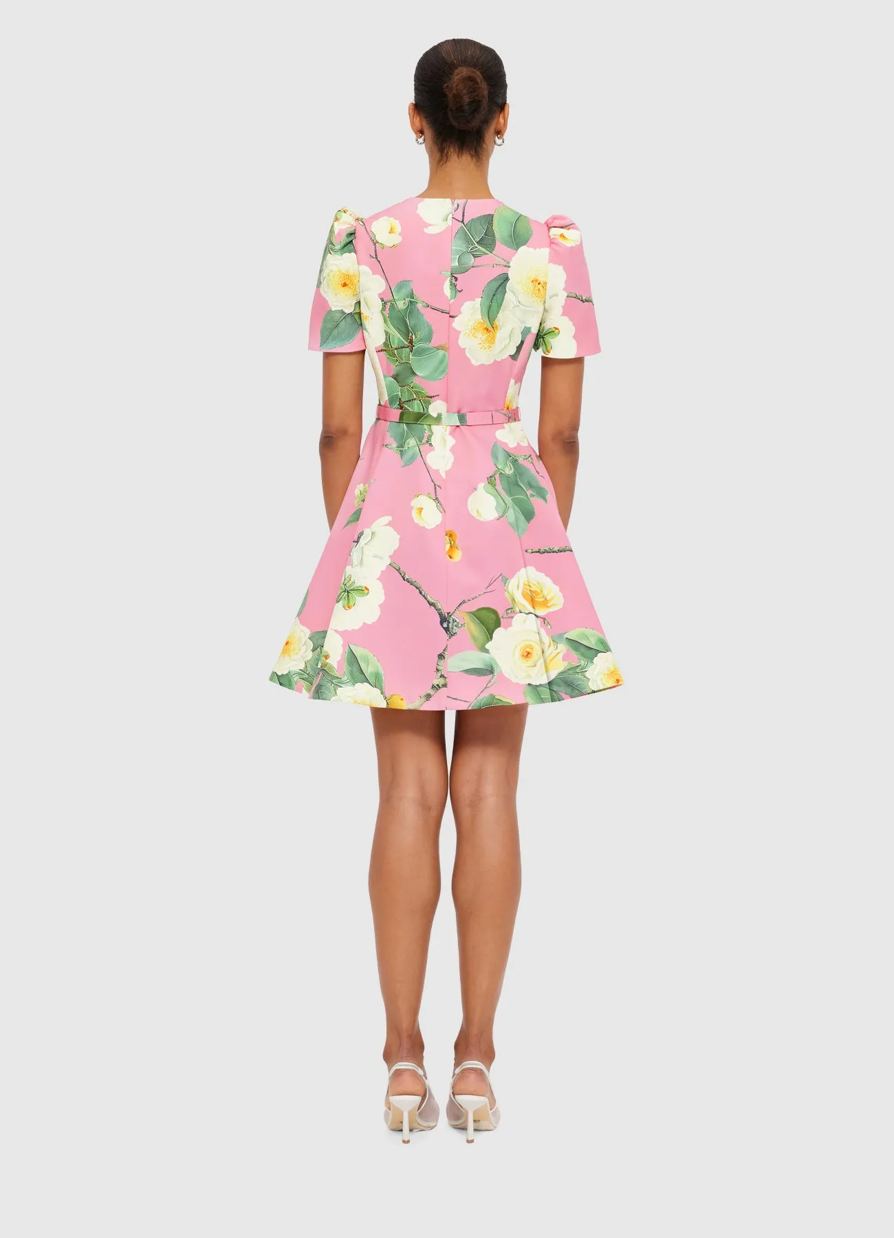 Elyse Short Sleeve Mini Dress - Camelia Print sold by LEO LIN product image thumbnail 4