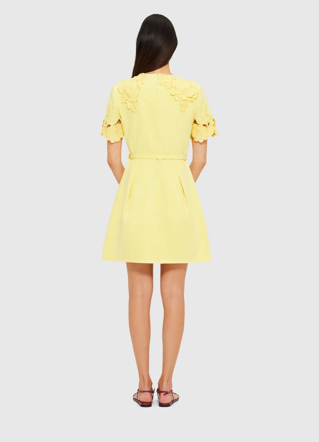Aurelie Appliqué Short Sleeve Mini Dress - Sorbet Yellow sold by LEO LIN product image thumbnail 4
