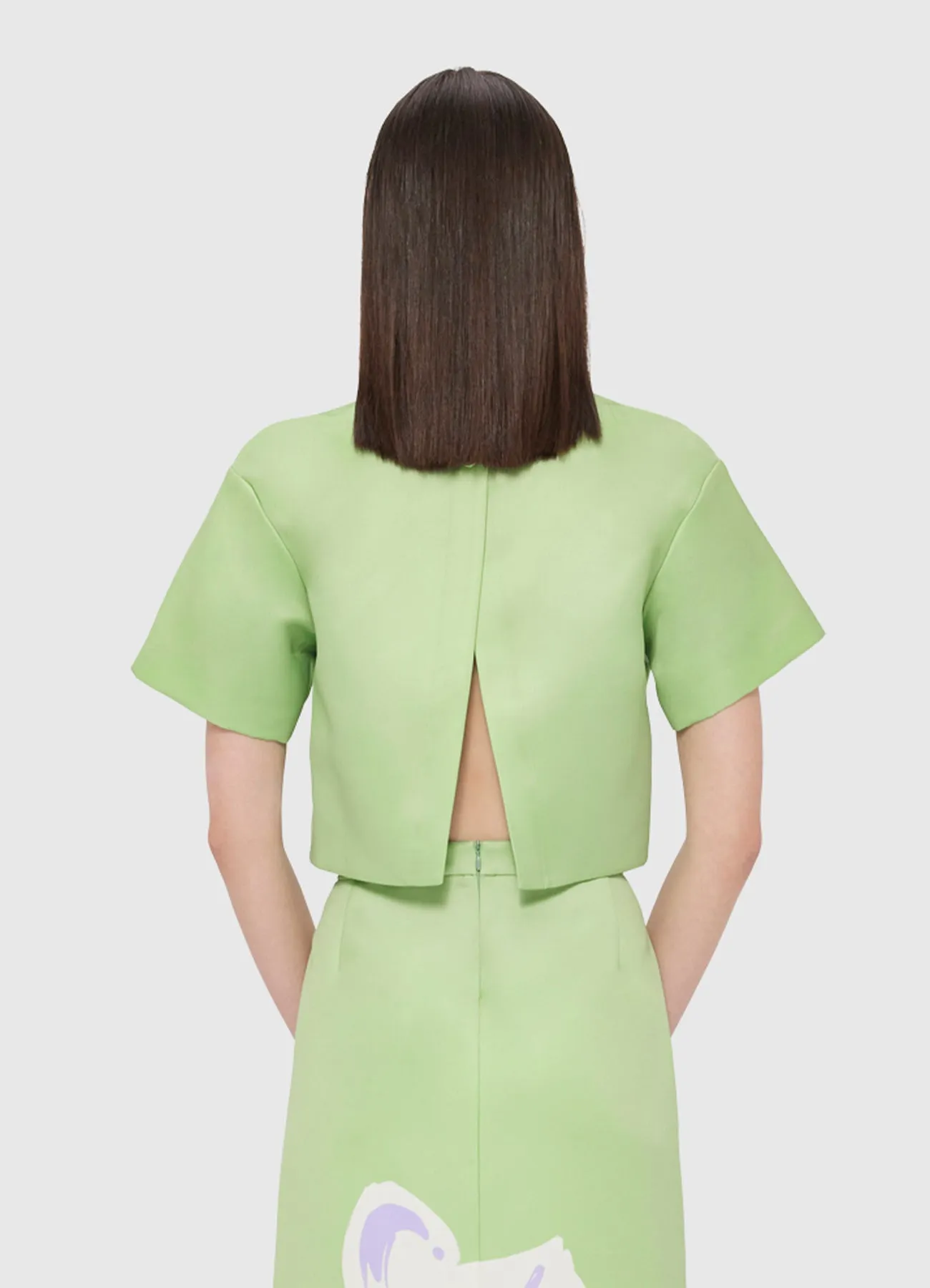 Indie Sleeve Top - Hibiscus in Matcha sold by LEO LIN product image thumbnail 4