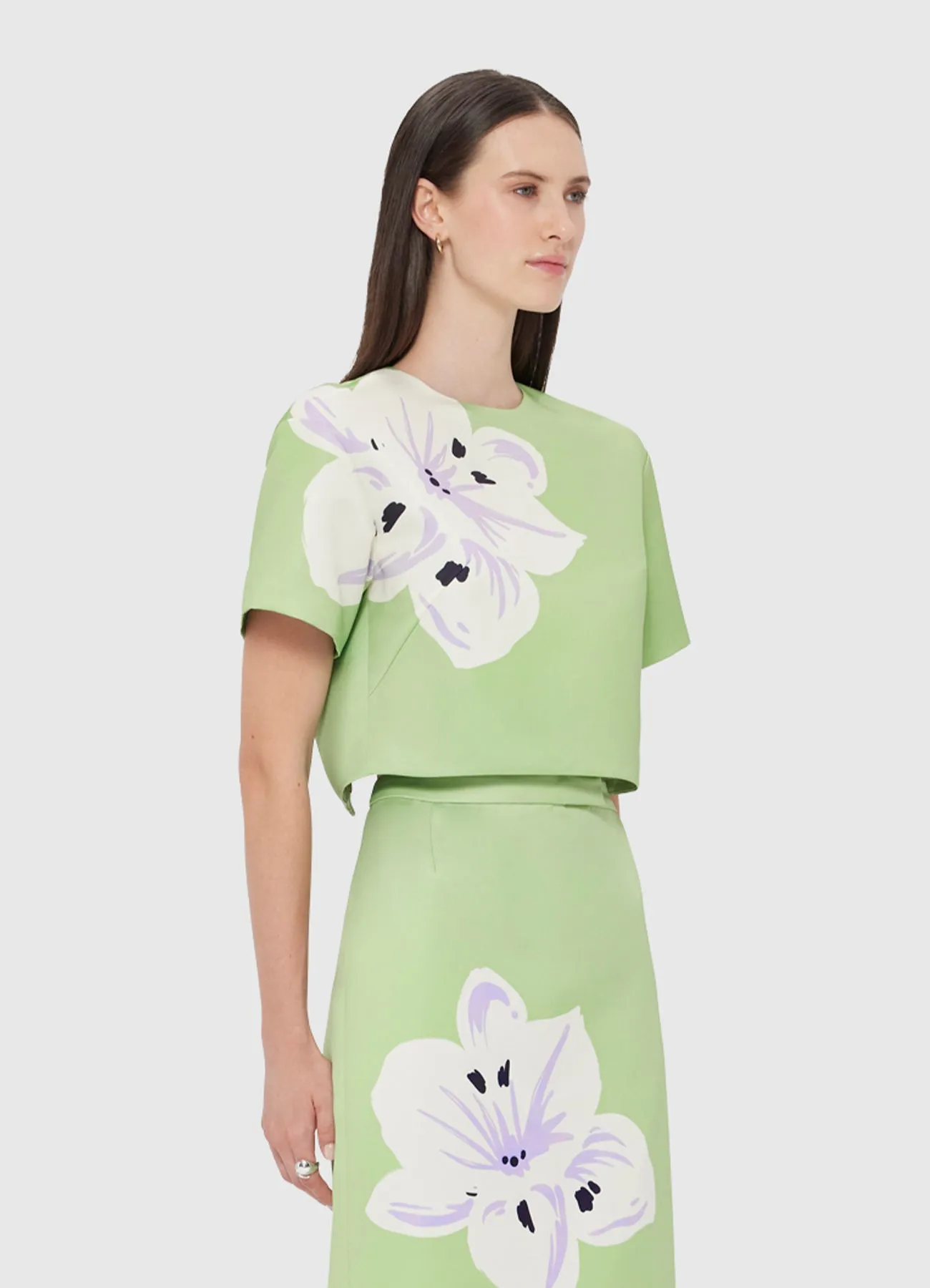 Indie Sleeve Top - Hibiscus in Matcha sold by LEO LIN product image thumbnail 3
