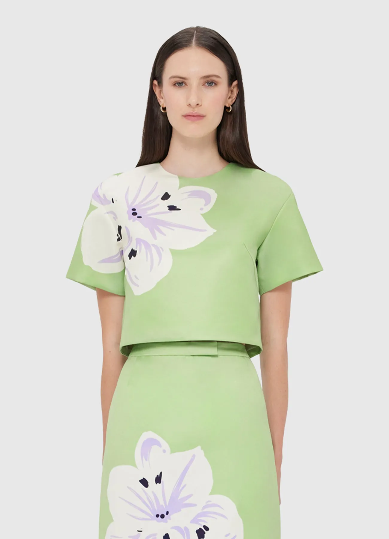 Indie Sleeve Top - Hibiscus in Matcha sold by LEO LIN product image thumbnail 2