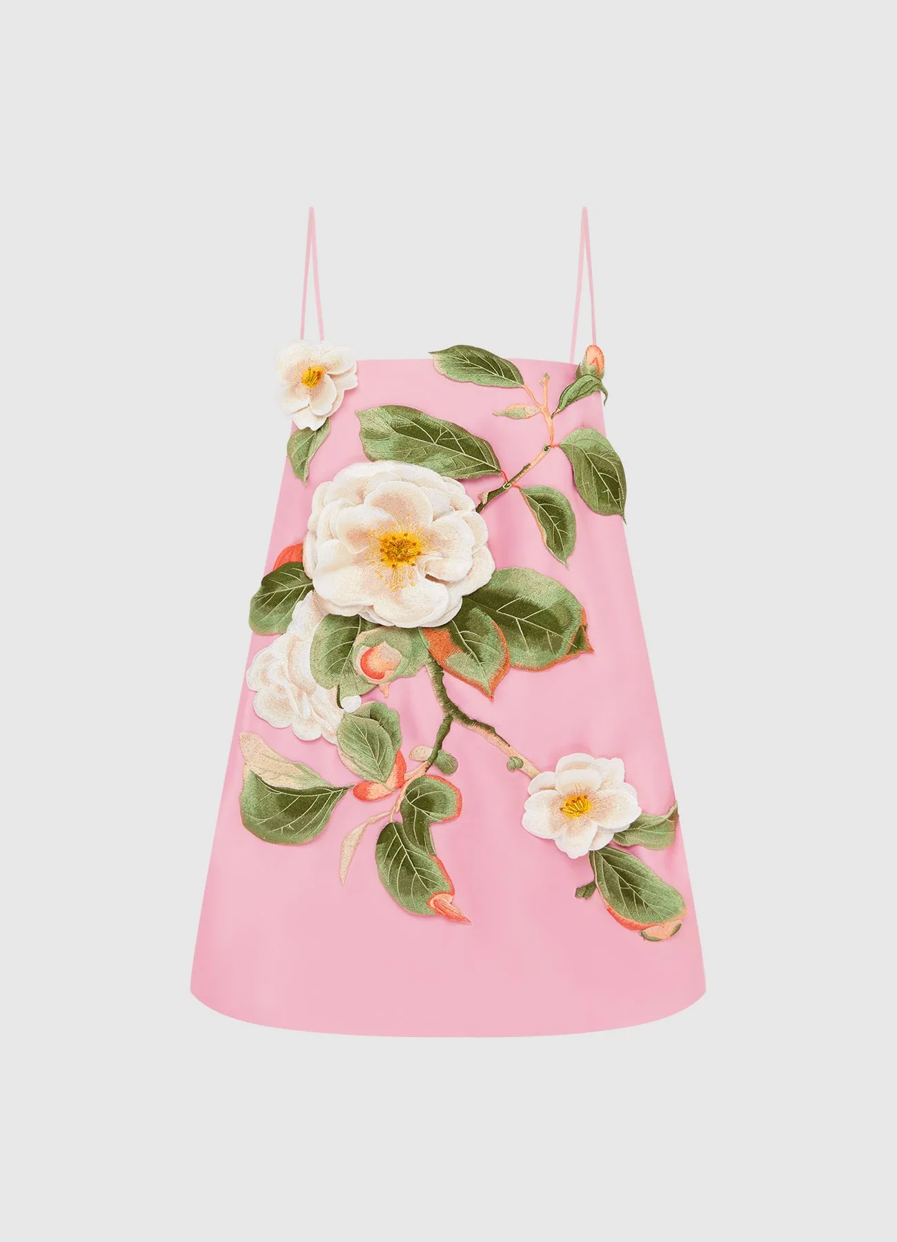 Felicia Appliqué Floral Mini Dress - Camelia Print sold by LEO LIN