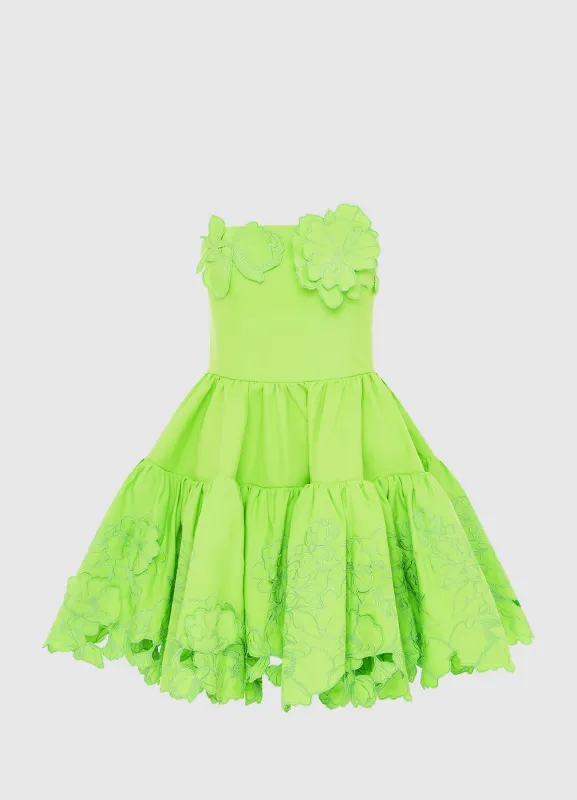 Skye Appliqué Bustier Mini Dress - Lime sold by LEO LIN