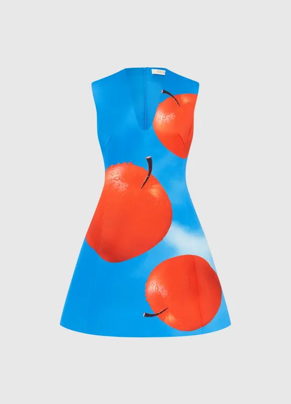 Briana V Neck Mini Dress - Apple Print sold by LEO LIN