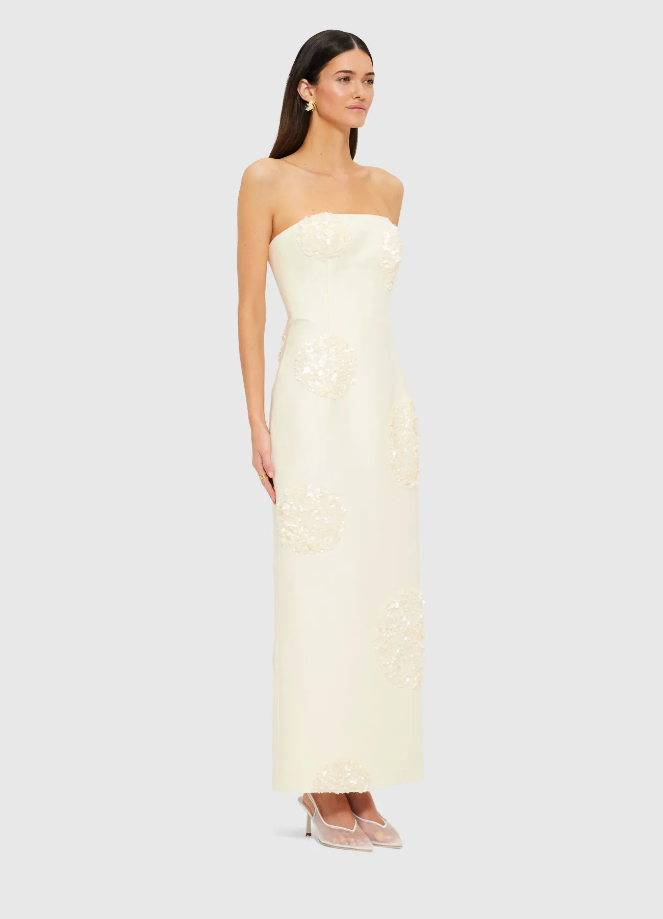 Rayna Embellished Bustier Maxi Dress - Cream sold by LEO LIN product image thumbnail 3