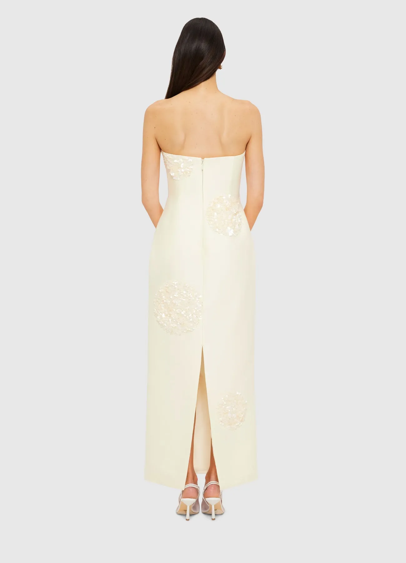 Rayna Embellished Bustier Maxi Dress - Cream sold by LEO LIN product image thumbnail 4