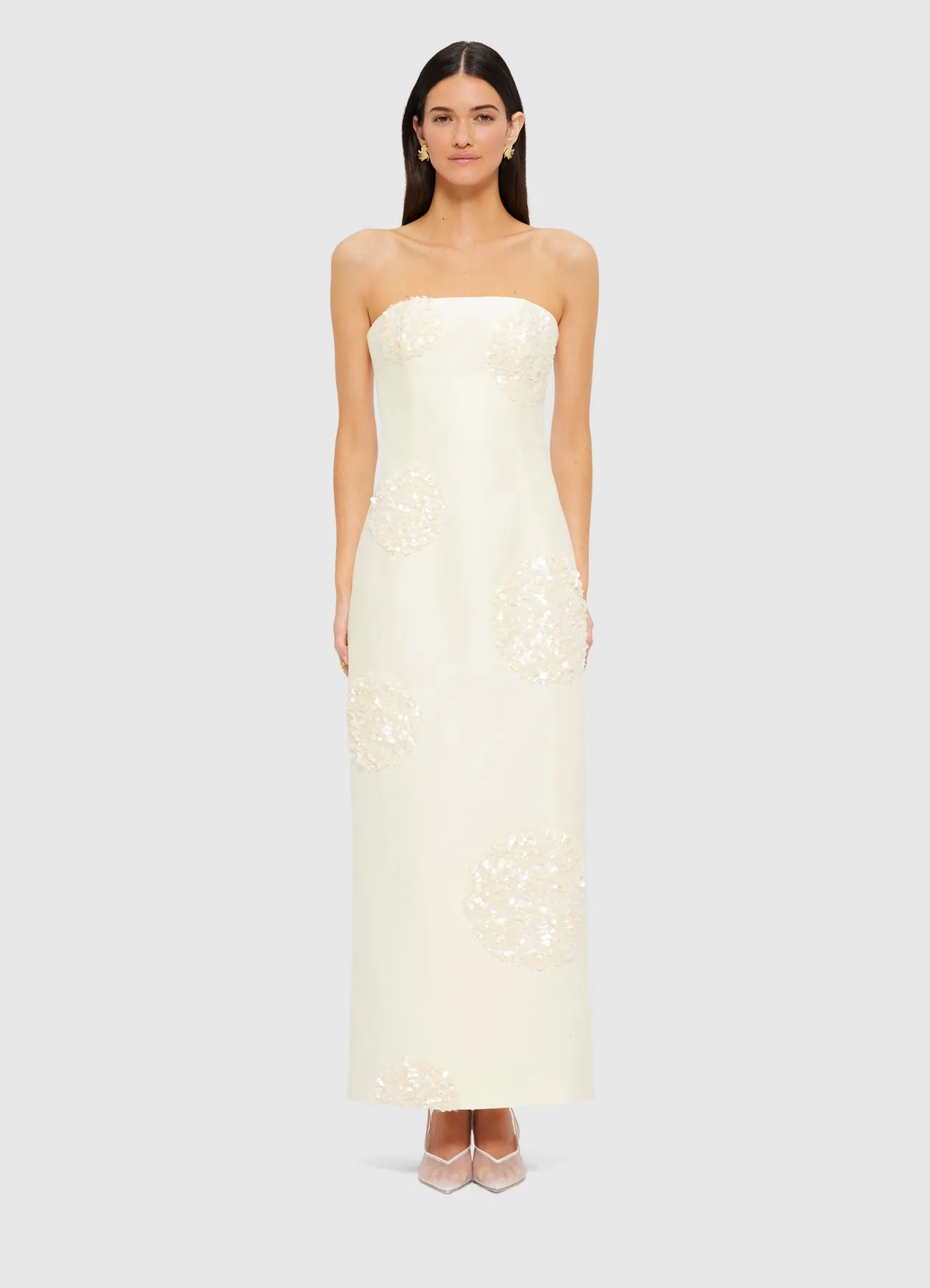 Rayna Embellished Bustier Maxi Dress - Cream sold by LEO LIN product image thumbnail 2