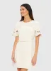 Aurelie Appliqué Short Sleeve Mini Dress - Cream sold by LEO LIN