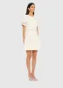 Aurelie Appliqué Short Sleeve Mini Dress - Cream sold by LEO LIN