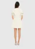 Aurelie Appliqué Short Sleeve Mini Dress - Cream sold by LEO LIN